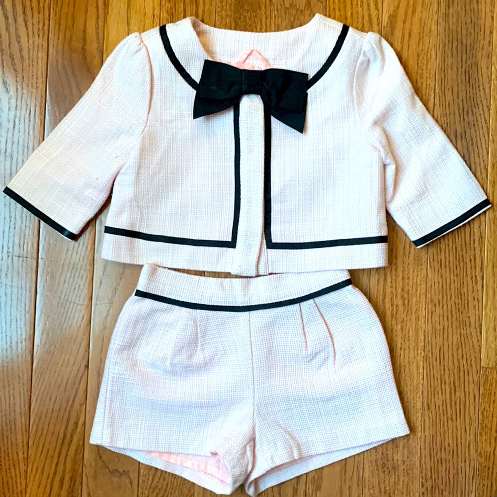 Janie and Jack Pink Parisian Park set- 12-18 Months